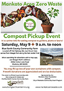 Flyer providing details for Mankato Zero Waste 2026 Compost Pickup Event